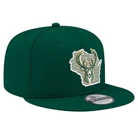 Men's New Era Hunter Green Milwaukee Bucks State Pride 9FIFTY Snapback Hat