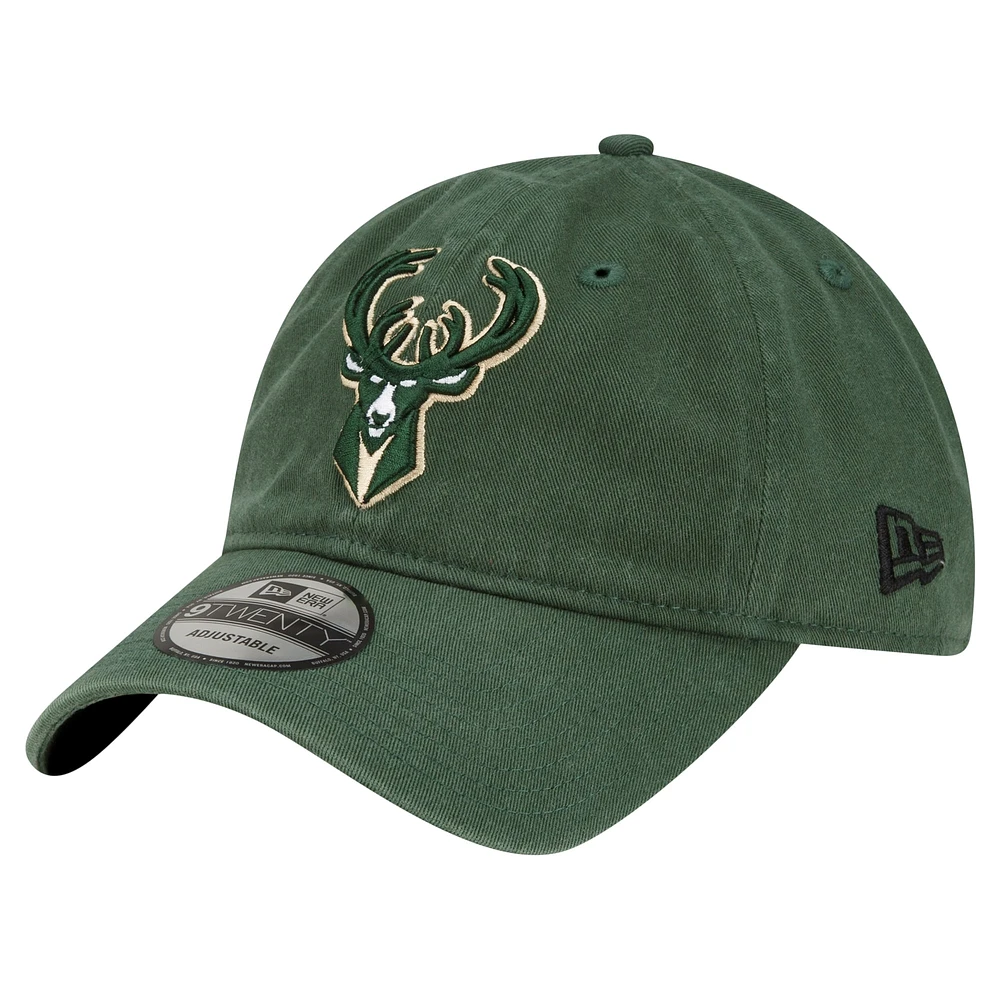Casquette réglable New Era Hunter Green Milwaukee Bucks Team 2.0 9TWENTY pour hommes