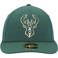 Casquette ajustée 59FIFTY à profil bas de l'équipe Milwaukee Bucks New Era pour homme, vert chasseur