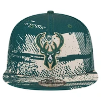 Men's New Era Hunter Green Milwaukee Bucks Tip-Off 9FIFTY Snapback Hat