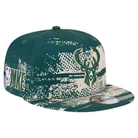 Men's New Era Hunter Green Milwaukee Bucks Tip-Off 9FIFTY Snapback Hat
