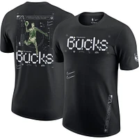 T-shirt Nike Milwaukee Bucks Courtside Air Traffic Control Max90 pour homme - Noir