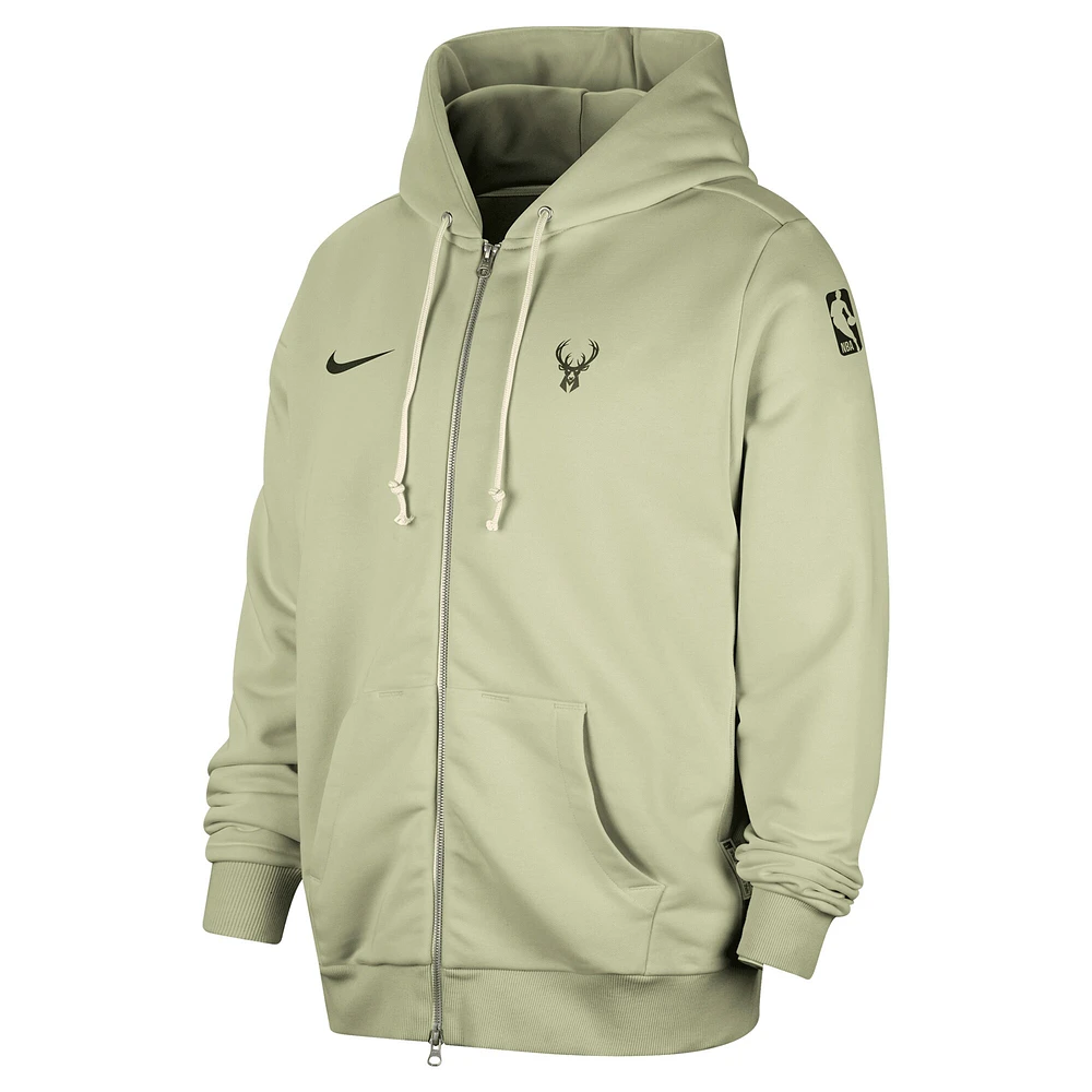 Men's Nike Green Milwaukee Bucks Authentic Standard Issue Full-Zip Hoodie Jacket