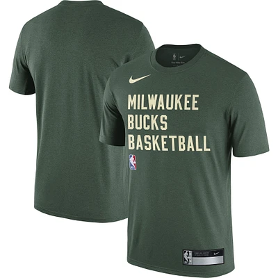 T-shirt d'entraînement pour homme Nike Hunter Green Milwaukee Bucks 2023/24 Sideline Legend Performance