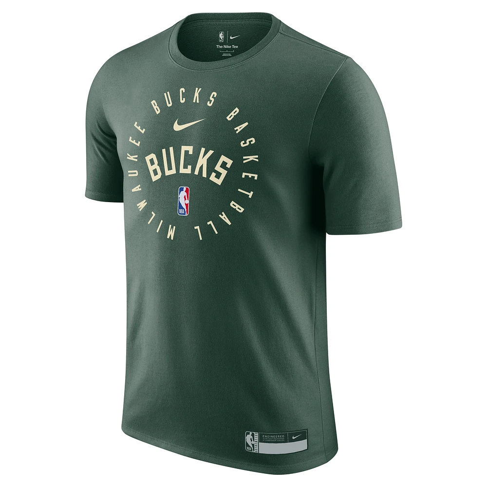 Men's Nike Hunter Green Milwaukee Bucks 2024/25 Legend On-Court Practice Performance T-Shirt