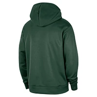 Men's Nike Hunter Green Milwaukee Bucks 2024/25 Spotlight On-Court Practice Performance Pullover Hoodie