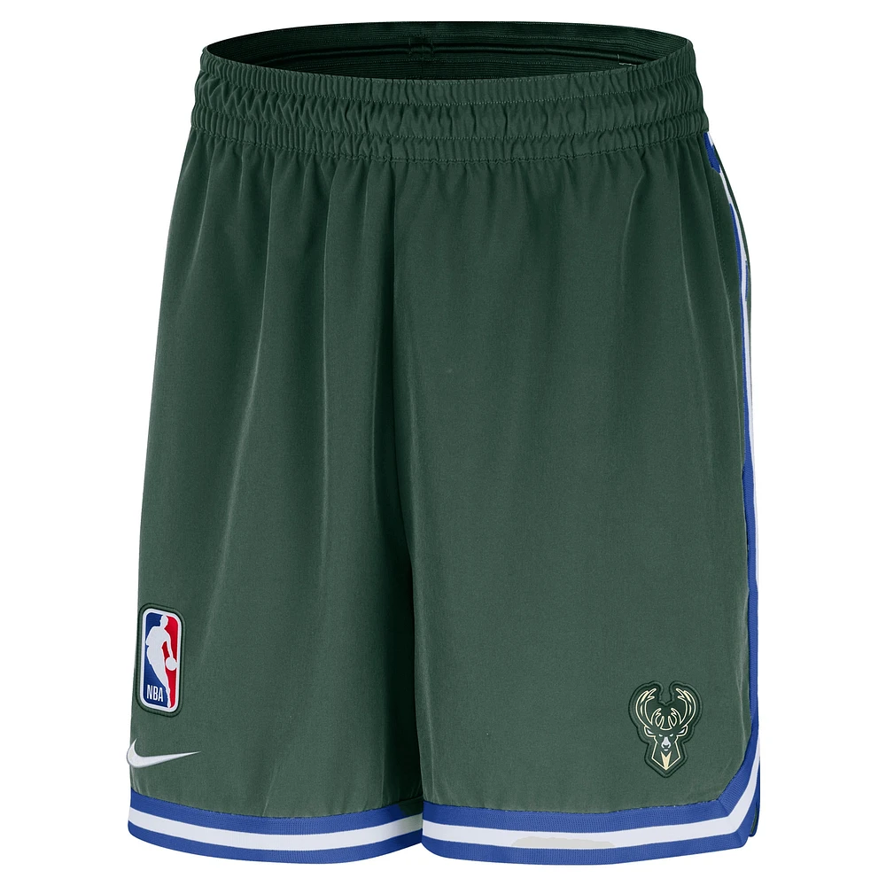 V110918 Bucks FA24 Short tissé Dri-Fit authentique NI4 d'avant-match 6" pour hommes SHTMEN FV2210-323 #33