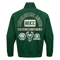 Men's Pro Standard Hunter Green Milwaukee Bucks Area Code Twill Full-Zip Jacket
