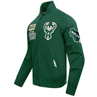 Men's Pro Standard Hunter Green Milwaukee Bucks Area Code Twill Full-Zip Jacket