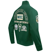 Men's Pro Standard Hunter Green Milwaukee Bucks Area Code Twill Full-Zip Jacket