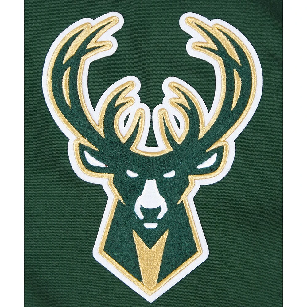 Men's Pro Standard Hunter Green Milwaukee Bucks Area Code Twill Full-Zip Jacket