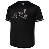 V108330 Bucks 34 Giannis Antetokounmpo NBA Profil B&T Joueur Noir N&N Maillot JERMENXBK NBABLKPLYANT