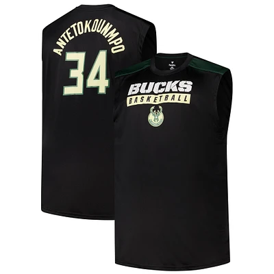 Profil masculin Giannis Antetokounmpo Black Milwaukee Bucks Big & Tall Player Muscle Tank