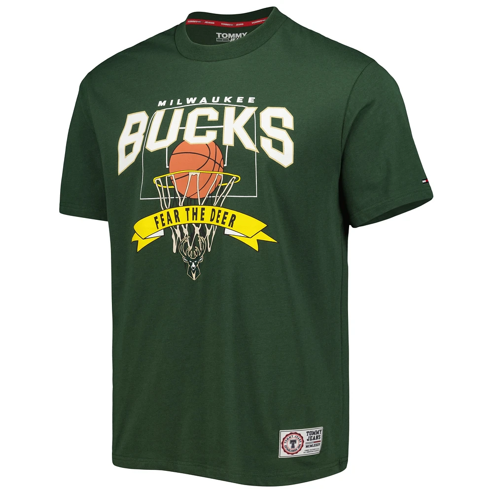 Men's Tommy Jeans Hunter Green Milwaukee Bucks Tim Backboard T-Shirt