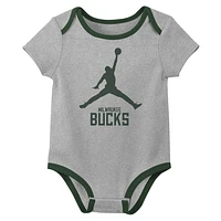 Newborn & Infant Jordan Brand Milwaukee Bucks Statement Edition Three-Pack Bodysuit Set