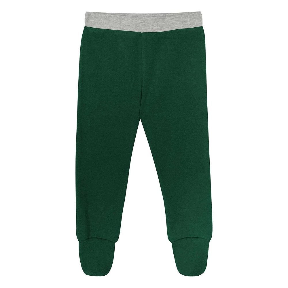 Ensemble 3 pièces pour nouveau-né et nourrisson Milwaukee Bucks Little Champ, body à manches longues, pantalon bonnet revers