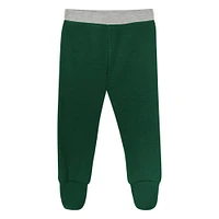 Ensemble 3 pièces pour nouveau-né et nourrisson Milwaukee Bucks Little Champ, body à manches longues, pantalon bonnet revers