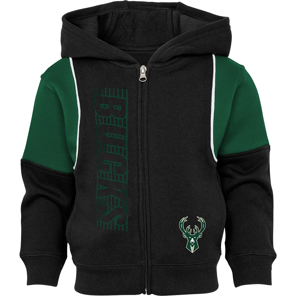 Toddler Black Milwaukee Bucks Shot Caller - Full-Zip Hoodie & Pants Set