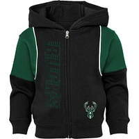 Toddler Black Milwaukee Bucks Shot Caller - Full-Zip Hoodie & Pants Set