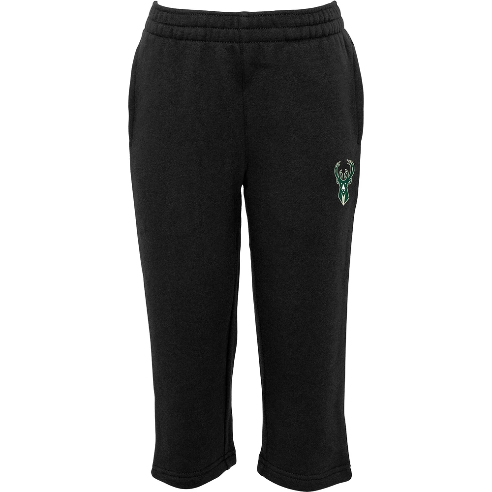 Toddler Black Milwaukee Bucks Shot Caller - Full-Zip Hoodie & Pants Set