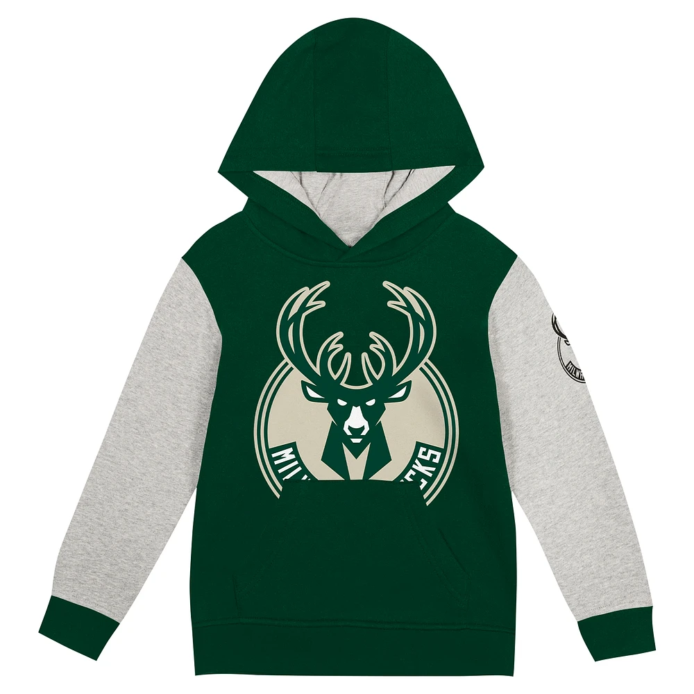 Toddler  Hunter Green Milwaukee Bucks Fair Catch Fleece Pullover Hoodie