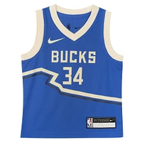Toddler Nike Giannis Antetokounmpo Royal Milwaukee Bucks 2024/25 Swingman Player Jersey - City Edition