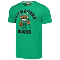 Unisex Homage Green Milwaukee Bucks Team Mascot Tri-Blend T-Shirt