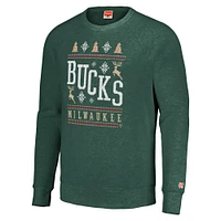 Unisex Homage Hunter Green Milwaukee Bucks Holiday Raglan Pullover Sweatshirt