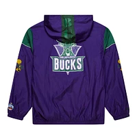 Unisex Mitchell & Ness  Purple Milwaukee Bucks Hardwood Classics Team OG 3.0 Anorak Half-Zip Windbreaker Jacket