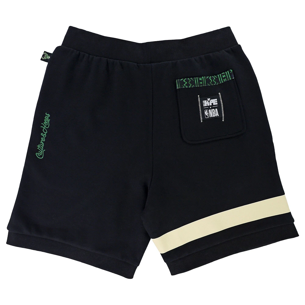 Unisex NBA x Two Hype  Black Milwaukee Bucks Culture & Hoops Premium Classic Fleece Shorts