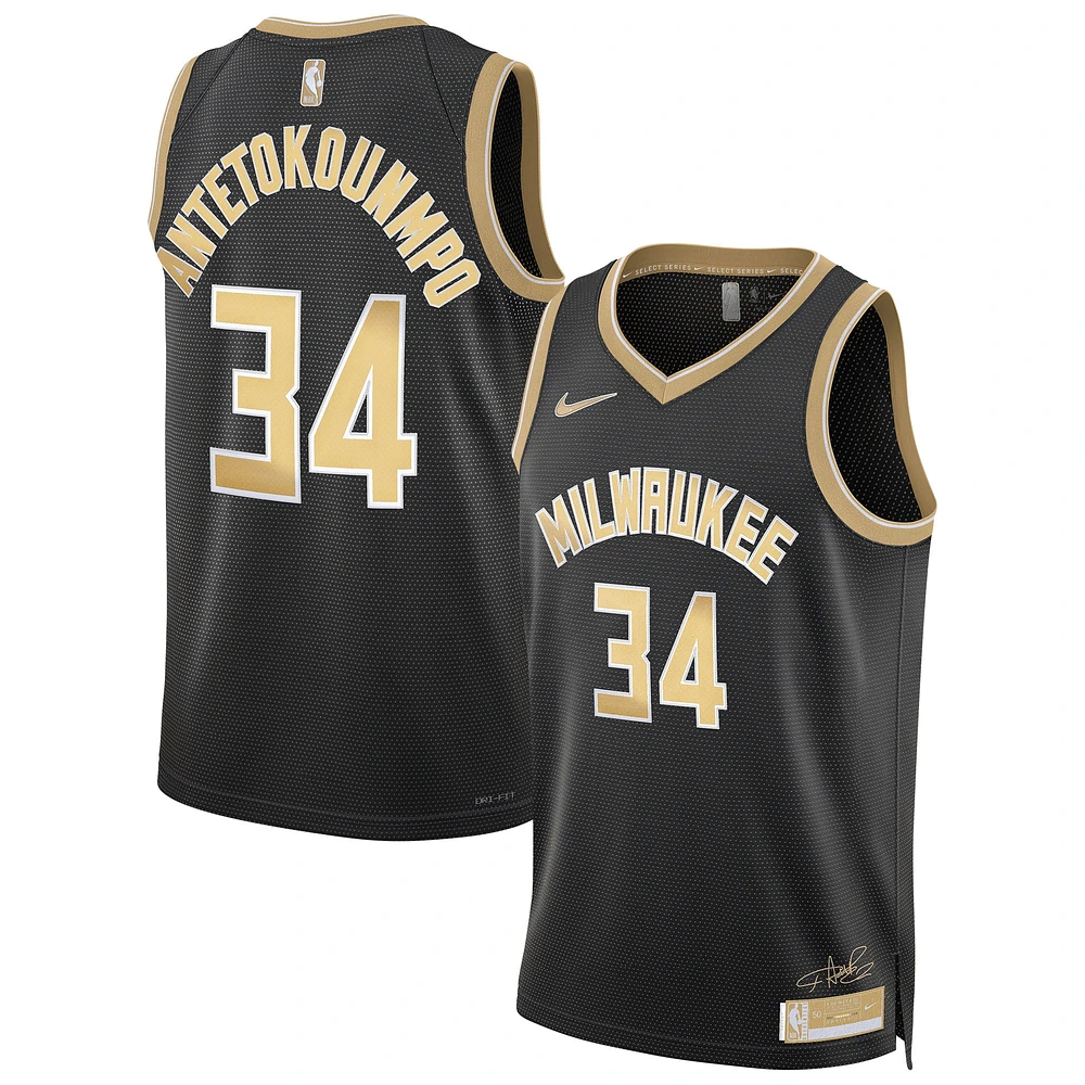 Unisex Nike Giannis Antetokounmpo Black Milwaukee Bucks  Select Series Swingman Jersey