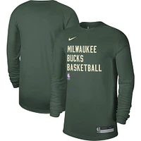 Unisex Nike Hunter Green Milwaukee Bucks 2023/24 Legend On-Court Practice Long Sleeve T-Shirt