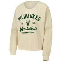 Unisex Sportiqe Cream Milwaukee Bucks High Country Collection Cullen Waffle Knit Long Sleeve T-Shirt
