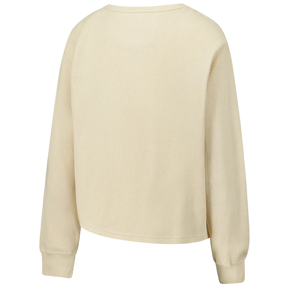 Unisex Sportiqe Cream Milwaukee Bucks High Country Collection Cullen Waffle Knit Long Sleeve T-Shirt