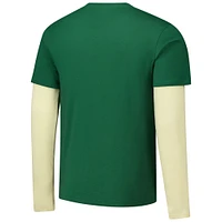 T-shirt à manches longues unisexe Stadium Essentials Hunter Green Milwaukee Bucks Spectator Twofer