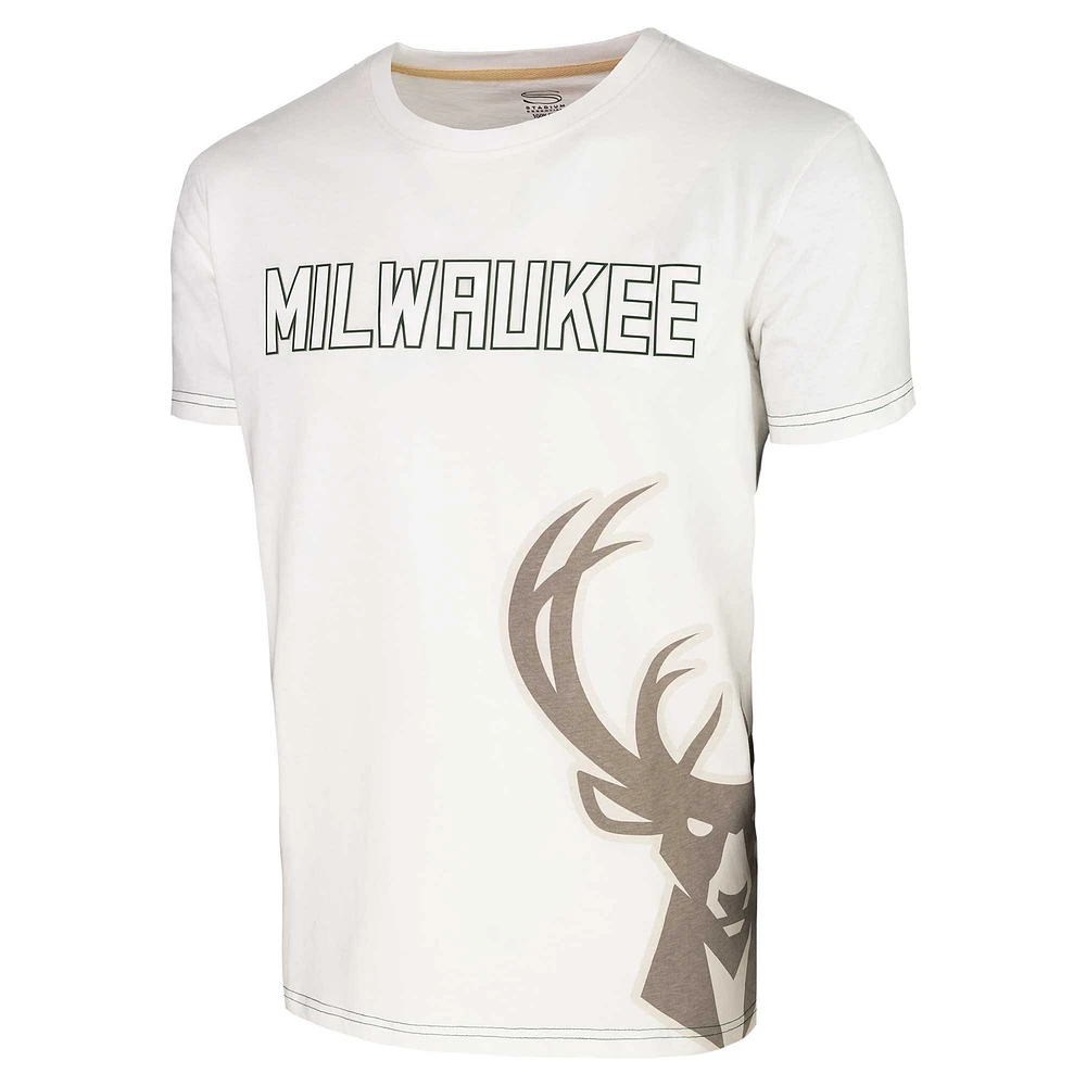 Unisex Stadium Essentials White Milwaukee Bucks Scoreboard T-Shirt