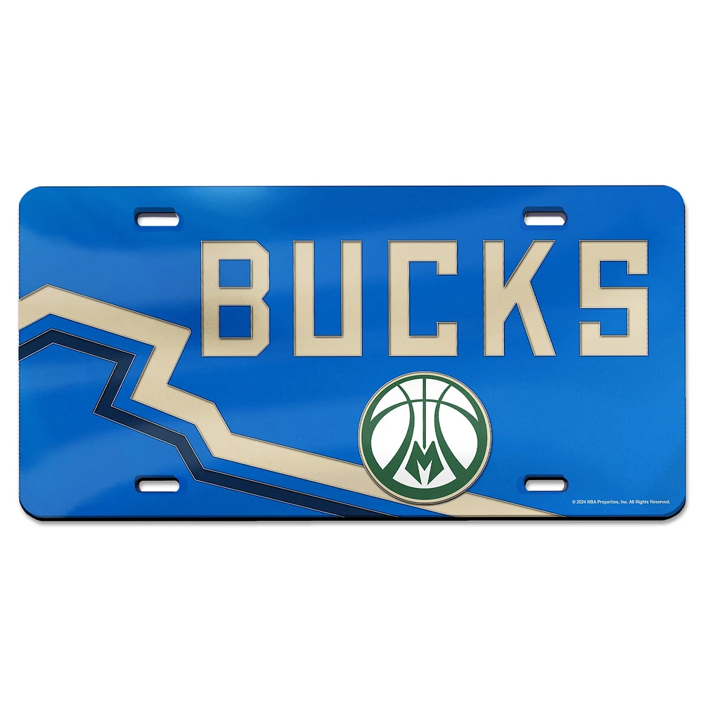 WinCraft Milwaukee Bucks 2024/25 City Edition Laser-Cut Acrylic License Plate