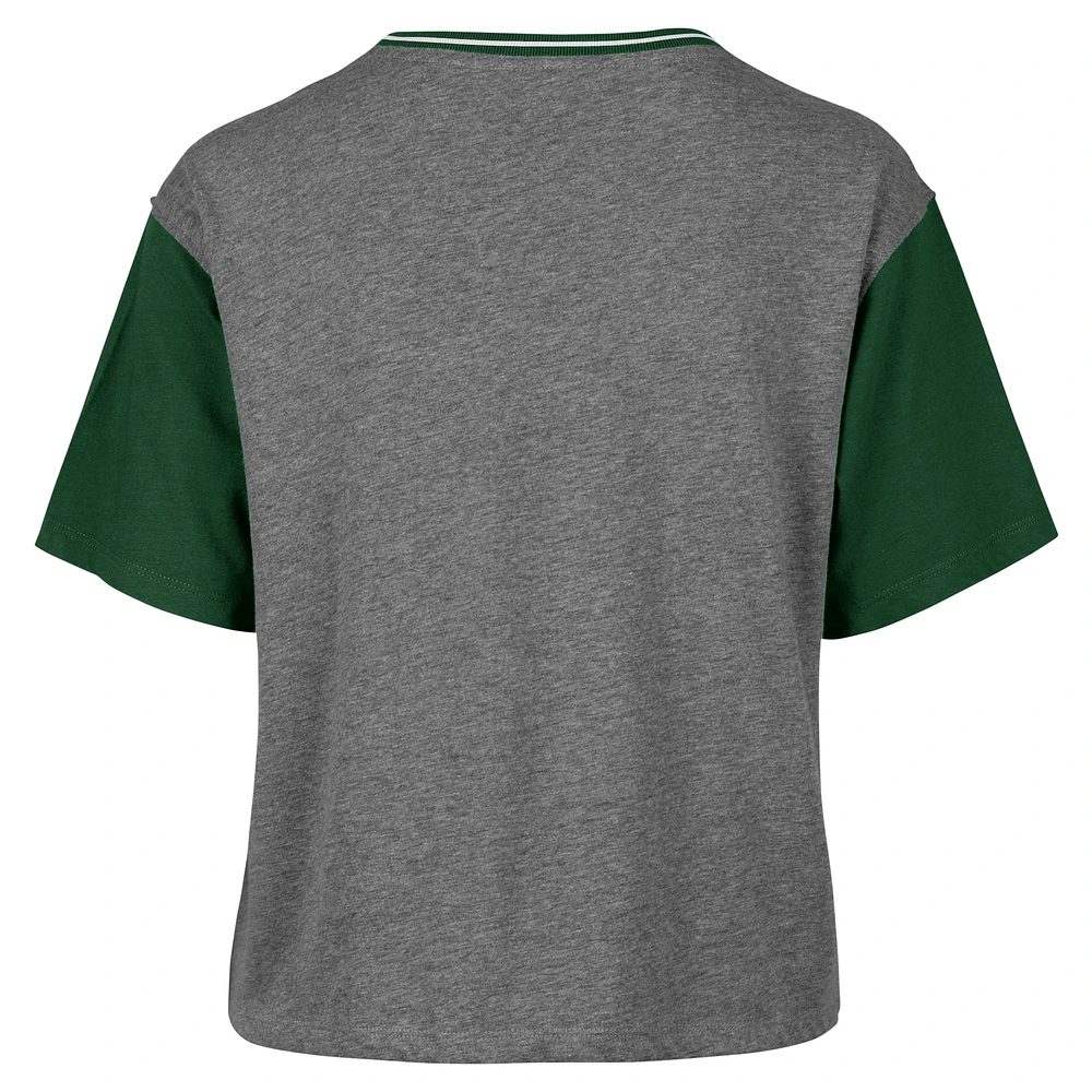 T-shirt à blocs de couleurs gris Milwaukee Bucks Rise Clubhouse Ziggy pour femme '47
