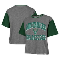 T-shirt à blocs de couleurs gris Milwaukee Bucks Rise Clubhouse Ziggy pour femme '47