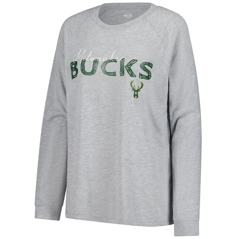 Women's Concepts Sport Milwaukee Bucks Petition Long Sleeve Top and Shorts Set