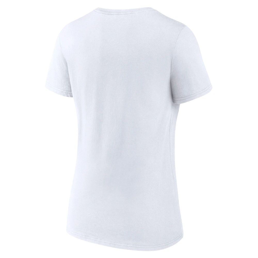 Women's Fanatics White Milwaukee Bucks Bench Warmer V-Neck T-Shirt