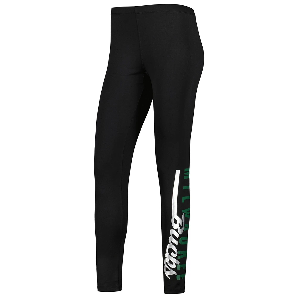 Women's G-III 4Her by Carl Banks Black Milwaukee Bucks Jump Shot Leggings
