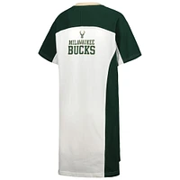 Women's G-III 4Her by Carl Banks White Milwaukee Bucks Free Throw T-Shirt Dress