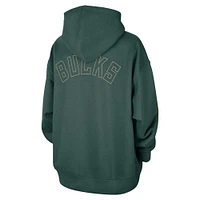 Women's Jordan Brand  Green Milwaukee Bucks Courtside Statement Edition Oversize Pullover Hoodie