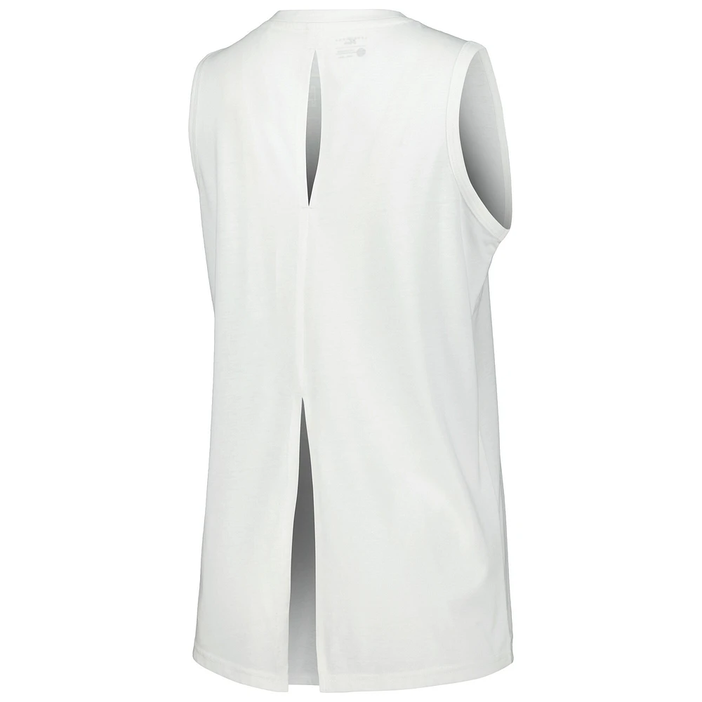 Women's Levelwear White Milwaukee Bucks Paisley Peekaboo Tank Top