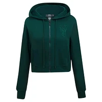 Women's Pro Standard Hunter Green Milwaukee Bucks Triple Tonal Full-Zip Hoodie