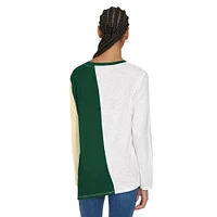 T-shirt à manches longues blocs de couleurs Amelia Milwaukee Bucks pour femme Tommy Jeans blanc/vert chasseur