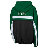 Youth Hunter Green Milwaukee Bucks Headliner Windbreaker Full-Zip Hoodie Jacket