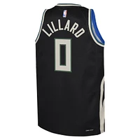Youth Jordan Brand Damian Lillard Black Milwaukee Bucks Swingman Jersey - Statement Edition