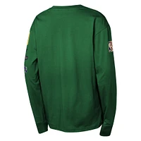 Youth Mitchell & Ness Hunter Green Milwaukee Bucks  Hardwood Classics All Over Long Sleeve T-Shirt